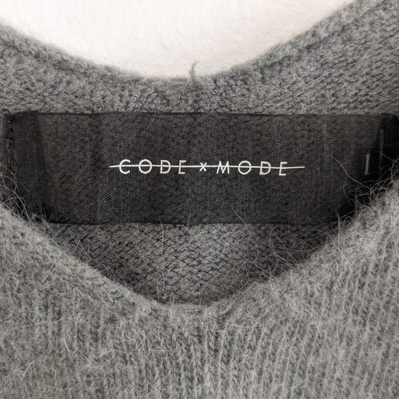 Code X Mode Fuzzy Knit Cropped Blue Sweater, SM - Picture 3 of 3